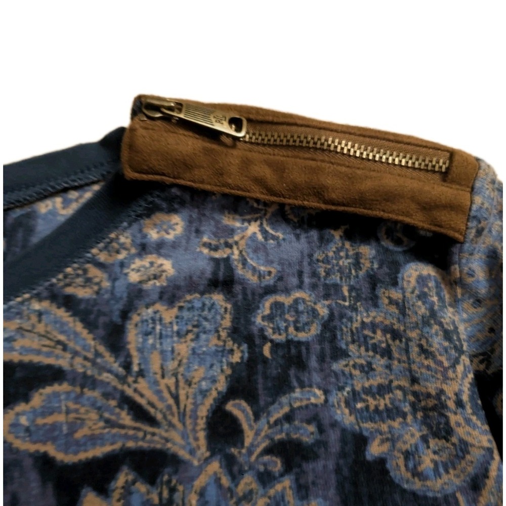 Vtg Lauren Jeans XL Paisley Suede Patch Equestrian Preppy BaseLayer Long Sleeve - Picture 6 of 14